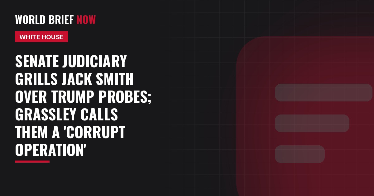 Senate Judiciary grills Jack Smith over Trump probes; Grassley calls them a 'corrupt operation'