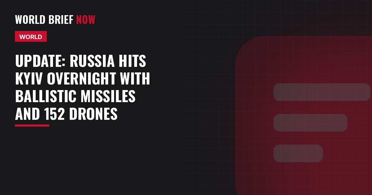 Update: Russia hits Kyiv overnight with ballistic missiles and 152 drones