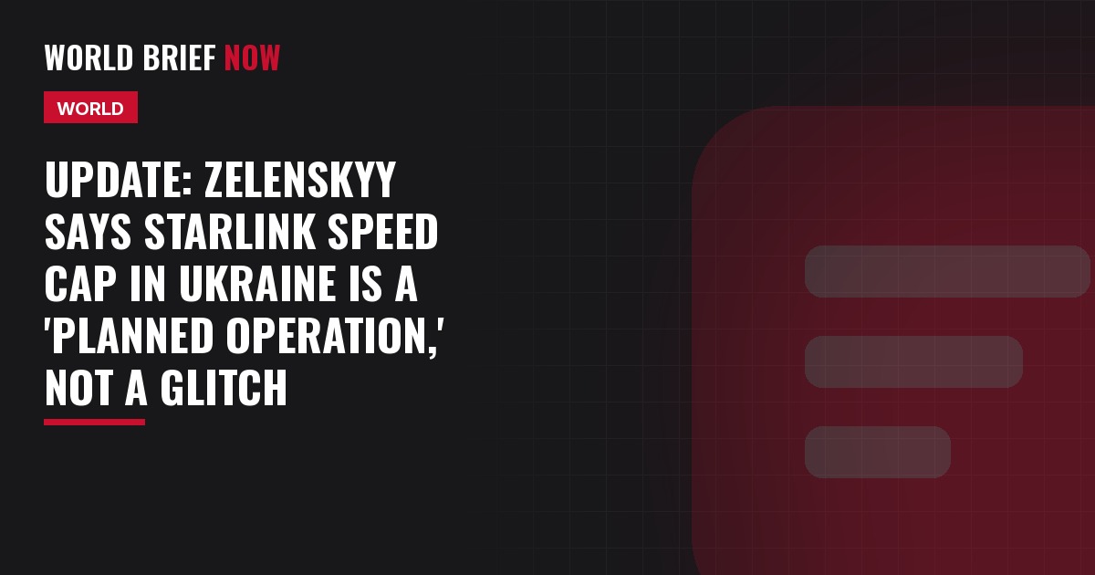 Update: Zelenskyy says Starlink speed cap in Ukraine is a 'planned operation,' not a glitch