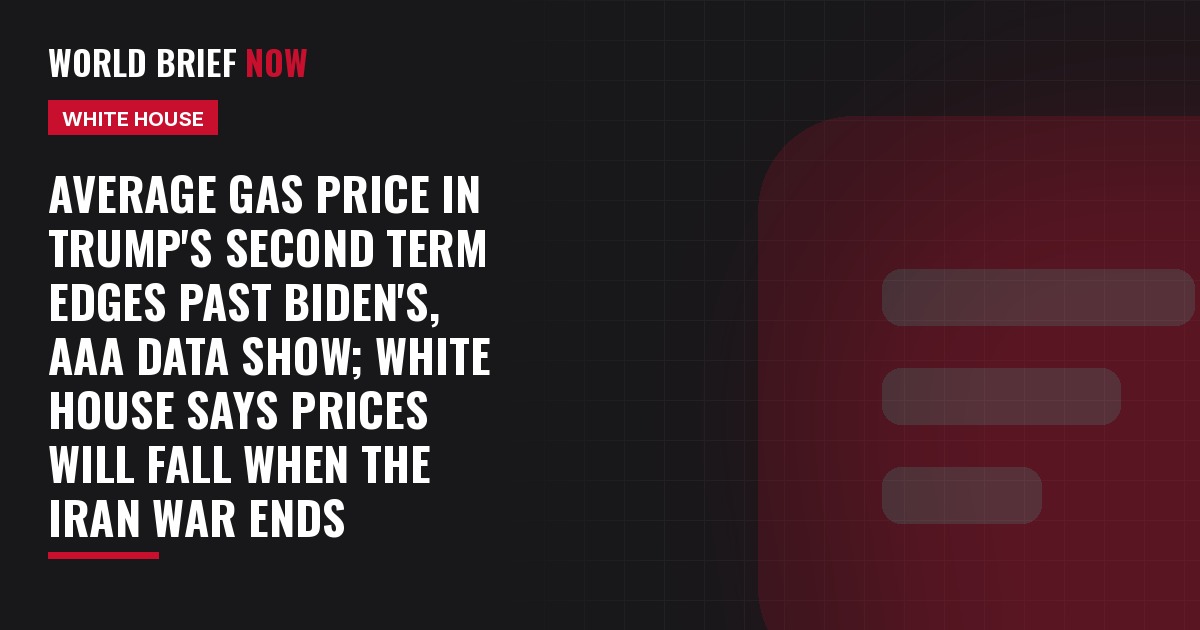 Average gas price in Trump's second term edges past Biden's, AAA data show; White House says prices will fall when the Iran war ends